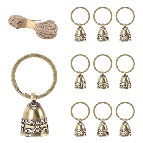 Riuulity Kleine Handwerksglocken, 10 PCs Reine Kupferhandpolierte Hängende Glocken für Weihnachten Dekorativ mit 10 M Jute Seilschlüssel, Ideal für Kunsthandwerk Riuulity Kleine Handwerksglocken, 10 PCs Reine Kupferhandpolierte Hängende Glocken für Weihnachten Dekorativ mit 10 M Jute Seilschlüssel, Ideal für Kunsthandwerk von Riuulity