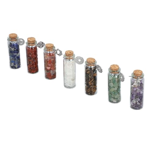 Riuulity Kristallsteinflasche mit Chakra -Heilungskristallen für Positive Energie, Inspirierende Heilung Stürzten Steine für Motivation, 7 Flaschen ästhetische Anziehungskraft Riuulity Kristallsteinflasche mit Chakra -Heilungskristallen für Positive Energie, Inspirierende Heilung Stürzten Steine für Motivation, 7 Flaschen ästhetische Anziehungskraft von Riuulity