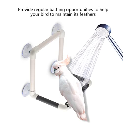 Riuulity Papageienständer Barsch Saugnapfbecher Robuster Plastikvogel Barch für Papageien Finken Kanarien Grübchen Cockatiels Lovebirds Grüne Wangen -Conures Duschbad Wandspielzeug von Riuulity