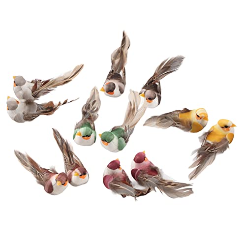 Riuulity Simulation Foam Bird Künstliche Vogeldekoration mit Clamp/Holder - Hellfarbene Pflanzendekoration für Garten Hochzeit 12pcs Set Riuulity Simulation Foam Bird Künstliche Vogeldekoration mit Clamp/Holder - Hellfarbene Pflanzendekoration für Garten Hochzeit 12pcs Set von Riuulity