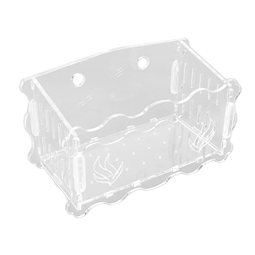 Wasserpflanzentopf, Schöner Pflanzgefäßhalter, Einfach zu Installierendes Acryl, Transparent, mit 4 Saugnäpfen für Aquarien (4,5 kg) von Riuulity