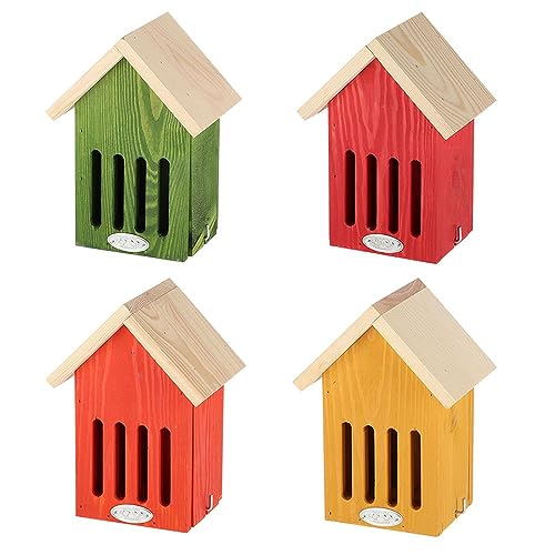 Rivanto® Naturtöne Schmetterlingshaus aus Kiefernholz, H23 x 16 x 12 cm, 1 Stück buntes Insektenhotel von Rivanto