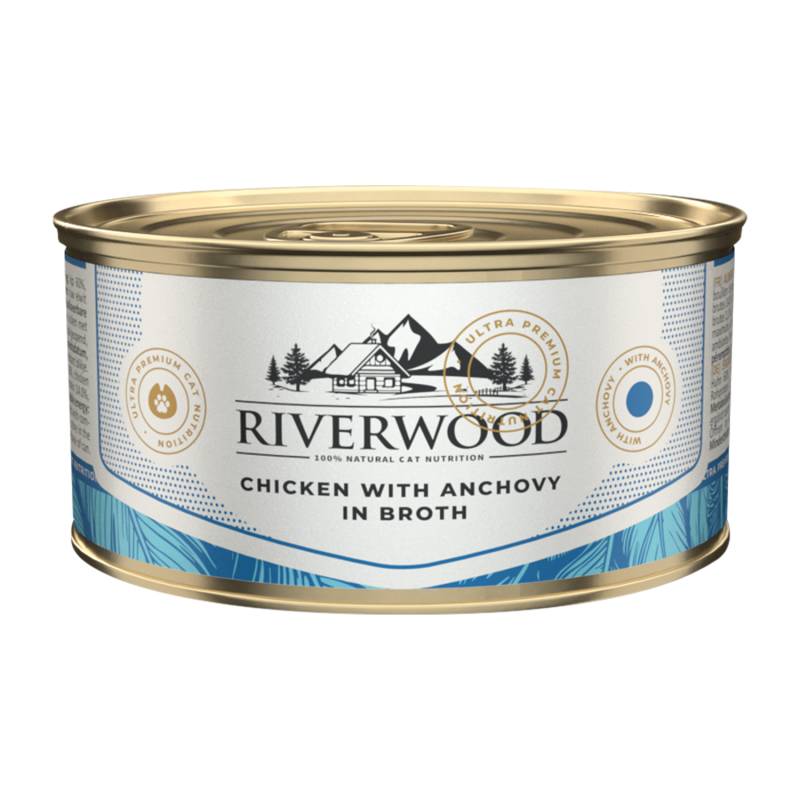 Riverwood Caviar for Cats in Broth - Huhn mit Sardellen - 24 x 85 g Riverwood Caviar for Cats in Broth - Huhn mit Sardellen - 24 x 85 g von Riverwood