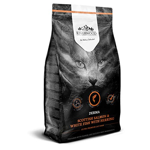 Riverwood Derma Trockenfutter ohne Getreide für ausgewachsene Katzen, Lachs, Weißfisch, Hareng Riverwood Derma Trockenfutter ohne Getreide für ausgewachsene Katzen, Lachs, Weißfisch, Hareng von Riverwood