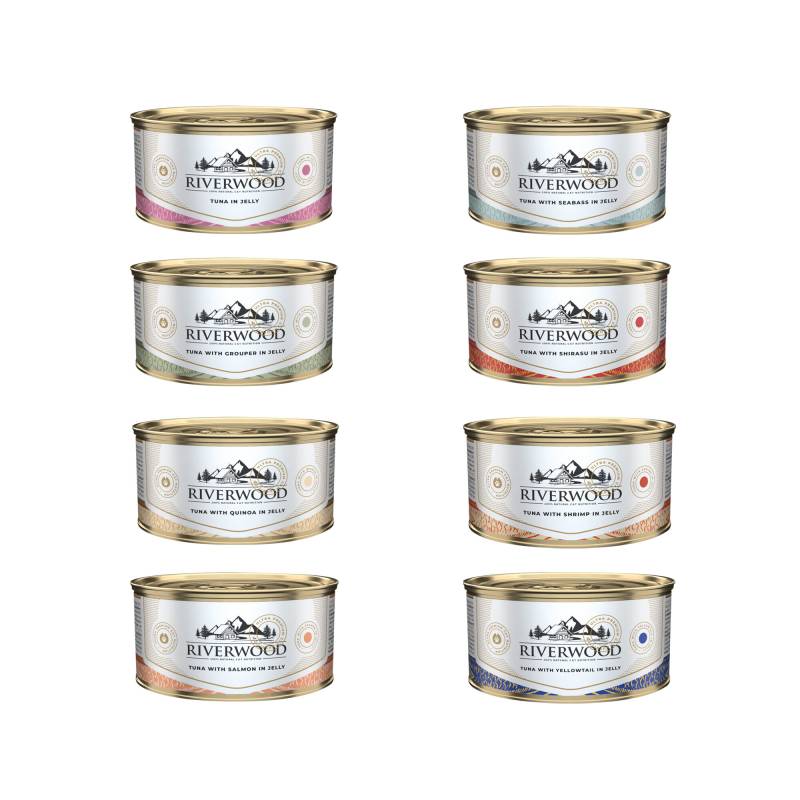 Riverwood Kaviar für Katzen - Thunfisch mit Quinoa in Gelee - 24x85 Gramm Riverwood Kaviar für Katzen - Thunfisch mit Quinoa in Gelee - 24x85 Gramm von Riverwood