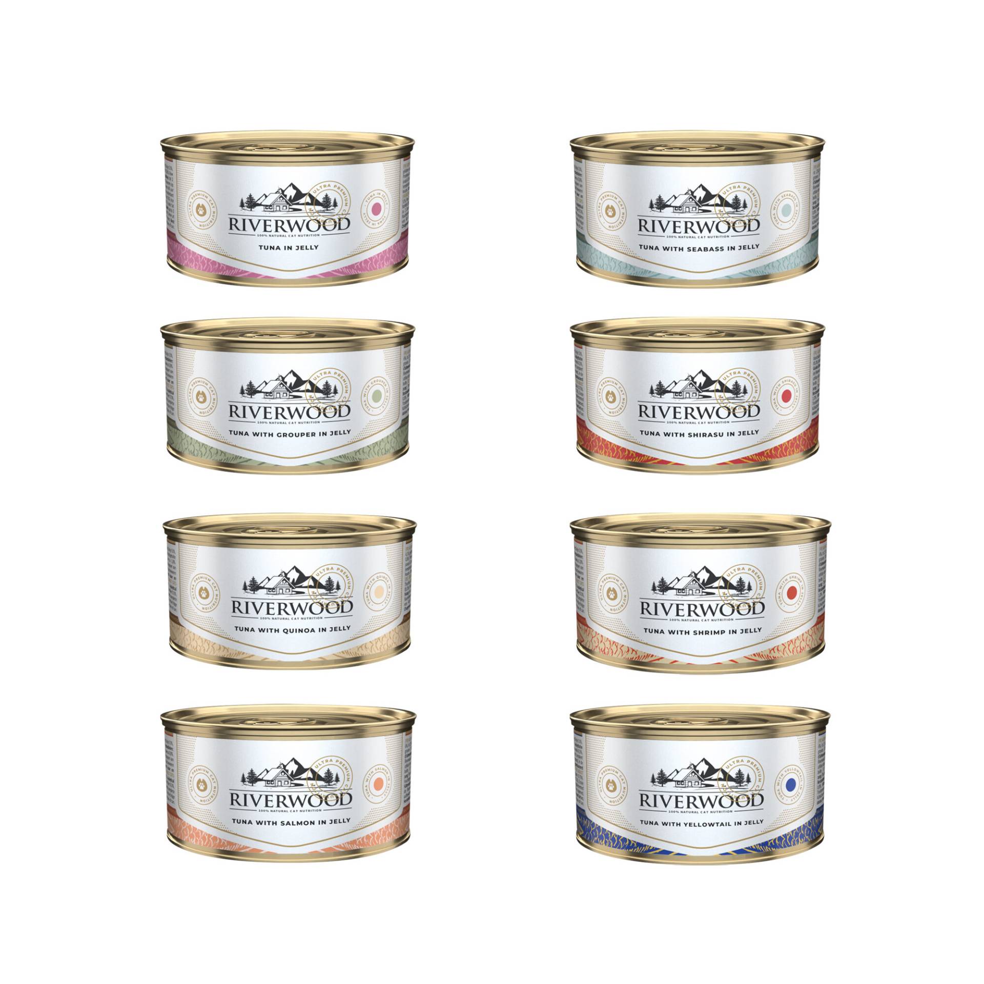 Riverwood Kaviar für Katzen - Thunfisch mit Zackenbarsch in Gelee 24x85Gr Riverwood Kaviar für Katzen - Thunfisch mit Zackenbarsch in Gelee 24x85Gr von Riverwood