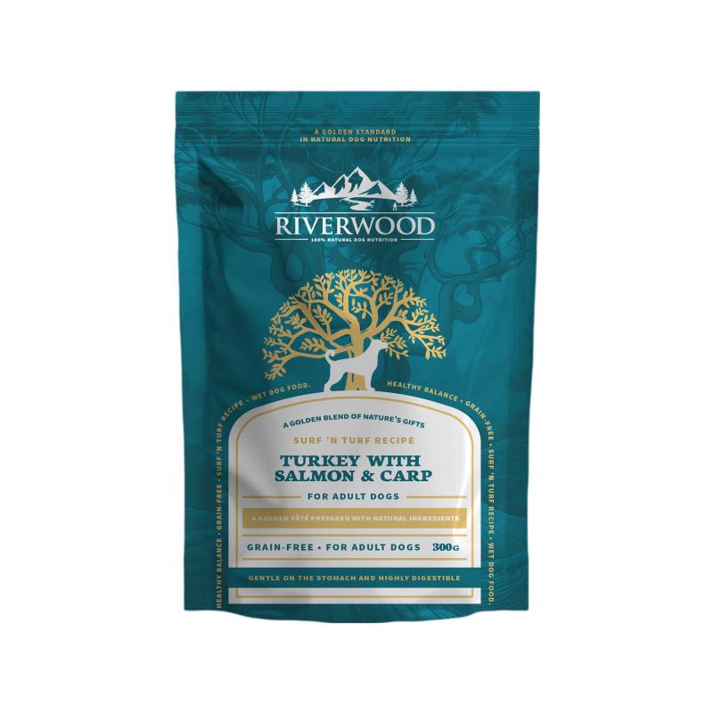 Riverwood Surf 'n Turf Adult Dog - Truthahn mit Büffel & Karpfen - 12 x 300 g Riverwood Surf 'n Turf Adult Dog - Truthahn mit Büffel & Karpfen - 12 x 300 g von Riverwood