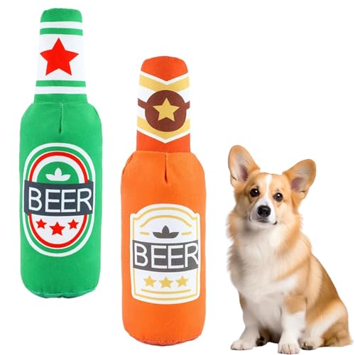 Rixotix 2 Stücke Weiches Bierflaschen Plüsch Hundespielzeug, Quietschendes Hundespielzeug, Plüsch-Kauspielzeug für Hunde, Anti-Langeweile-Spielzeug für Alle Hunderassen und Größen Rixotix 2 Stücke Weiches Bierflaschen Plüsch Hundespielzeug, Quietschendes Hundespielzeug, Plüsch-Kauspielzeug für Hunde, Anti-Langeweile-Spielzeug für Alle Hunderassen und Größen von Rixotix