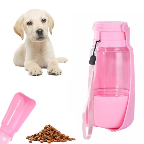 Trinkflasche Hunde für Unterwegs,350ML Tragbare Haustier Trinkflasche für Wasser und Hundefutter, für Haustiere im Freien, Wandern, Reisen - Rosa Trinkflasche Hunde für Unterwegs,350ML Tragbare Haustier Trinkflasche für Wasser und Hundefutter, für Haustiere im Freien, Wandern, Reisen - Rosa von Rkllejs