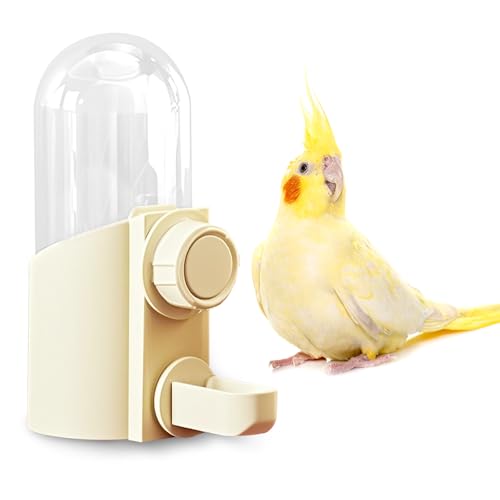 Automatische hängende Vogelwasserflasche – kein Tropfkäfig montierter Wasserspender für Sittiche, Nymphensittiche, Wellensittiche, Lovebirds, Finken, Kanarienvögel, Papageien (Vogelkäfig-Zubehör von Rliguanrui