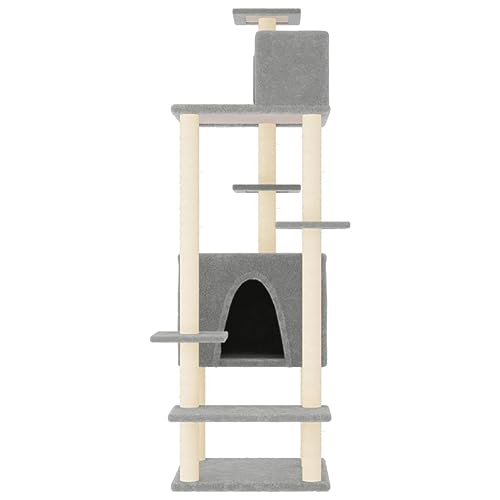 Rlxzsn Katzen-Kratzbaum Katzenspielzentrum Säulen mit Natürlichem Sisal Umwickelt Katzenmöbel Mehrstufige Katzenturm Katzenhaus Indoor Tätigkeitsbereich für Haustiere Hellgrau 66,5x60x154 cm Rlxzsn Katzen-Kratzbaum Katzenspielzentrum Säulen mit Natürlichem Sisal Umwickelt Katzenmöbel Mehrstufige Katzenturm Katzenhaus Indoor Tätigkeitsbereich für Haustiere Hellgrau 66,5x60x154 cm von Rlxzsn