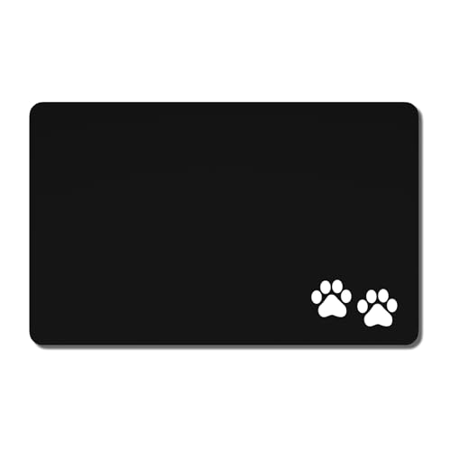 Rnivvi Hundefuttermatte, 30,5 x 48,3 cm, Fußabdruck, saugfähig, für Futter und Wasser, niedlicher rutschfester Gummi-Teppich, schützt Böden, Welpen-Tischset zum Füttern und Gießen, Schwarz Rnivvi Hundefuttermatte, 30,5 x 48,3 cm, Fußabdruck, saugfähig, für Futter und Wasser, niedlicher rutschfester Gummi-Teppich, schützt Böden, Welpen-Tischset zum Füttern und Gießen, Schwarz von Rnivvi