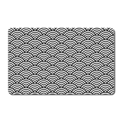 Rnivvi Hundefuttermatte, 30,5 x 48,3 cm, saugfähig, für Futter und Wasser, niedlicher rutschfester Gummi-Teppich, schützt Böden, Welpen-Tischset zum Füttern und Gießen, graue abgerundete Welle Rnivvi Hundefuttermatte, 30,5 x 48,3 cm, saugfähig, für Futter und Wasser, niedlicher rutschfester Gummi-Teppich, schützt Böden, Welpen-Tischset zum Füttern und Gießen, graue abgerundete Welle von Rnivvi