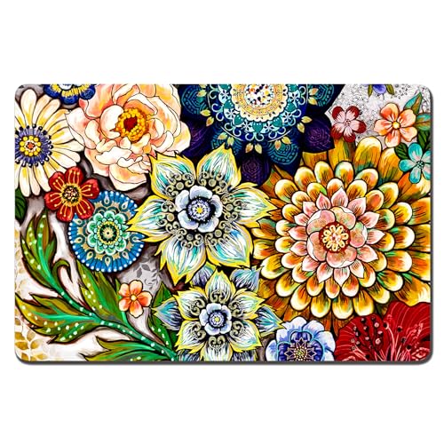 Rnivvi Hundefuttermatte, 30.5x48.3 cm, Blumen-Hundematte für Futter und Wasser, saugfähige Katzennapfmatte schützt Böden, Haustierfuttermatte, Mandala-Blumen-Haustier-Tischset Rnivvi Hundefuttermatte, 30.5x48.3 cm, Blumen-Hundematte für Futter und Wasser, saugfähige Katzennapfmatte schützt Böden, Haustierfuttermatte, Mandala-Blumen-Haustier-Tischset von Rnivvi