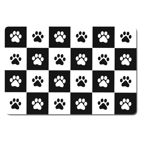 Rnivvi Hundefuttermatte, 40,6 x 61 cm, Hundematte für Futter und Wasser, saugfähige Katzennapf-Matte schützt Böden, niedliche Katzenfuttermatte zum Füttern und Gießen, Haustier-Futtermatte, von Rnivvi