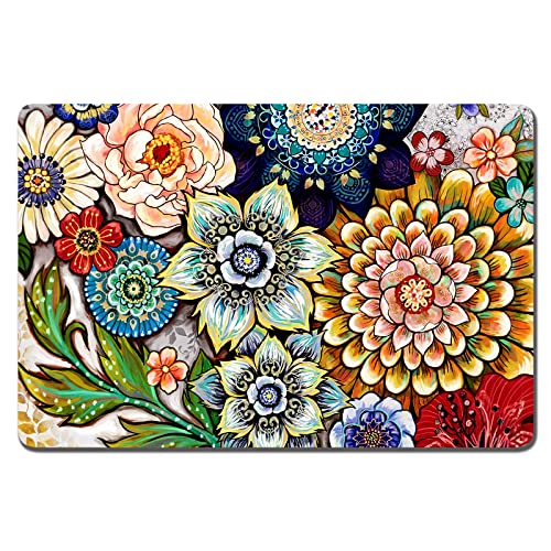 Rnivvi Hundefuttermatte, 40.6x61 cm, Blumen-Hundematte für Futter und Wasser, saugfähige Hunde- und Katzennapf-Matte schützt Böden, rutschfeste Gummi-Futtermatte, Mandala-Blumen-Haustier-Platzset bei Rnivvi Hundefuttermatte, 40.6x61 cm, Blumen-Hundematte für Futter und Wasser, saugfähige Hunde- und Katzennapf-Matte schützt Böden, rutschfeste Gummi-Futtermatte, Mandala-Blumen-Haustier-Platzset bei von Rnivvi