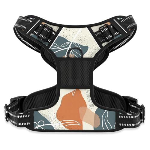 Rnivvi Hundegeschirr, kein Ziehen, niedliches Boho-reflektierend, Größe XL, verstellbar, weich gepolsterte Weste für große Hunde, robuste Haustierweste mit Griff für Spaziergänge, Training, Blätter Rnivvi Hundegeschirr, kein Ziehen, niedliches Boho-reflektierend, Größe XL, verstellbar, weich gepolsterte Weste für große Hunde, robuste Haustierweste mit Griff für Spaziergänge, Training, Blätter von Rnivvi