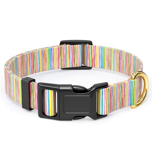 Rnivvi Hundehalsband, verstellbares Hundehalsband für kleine Hunde, niedliches Welpenhalsband für Jungen und Mädchen, weiches Nylon, Haustierhalsbänder mit Schnellverschluss-Schnalle zum von Rnivvi