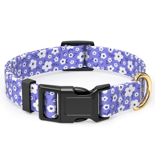 Rnivvi Hundehalsband, verstellbares Hundehalsband für kleine Hunde, niedliches florales Welpenhalsband für Jungen und Mädchen, Hündinnen, weich, strapazierfähig, mit Schnellverschluss-Schnalle zum von Rnivvi