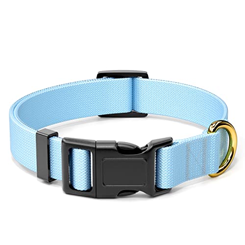 Rnivvi Hundehalsband, verstellbares blaues Hundehalsband für große Hunde, klassische robuste Haustierhalsbänder mit Schnellverschluss-Schnalle zum Spazierengehen, Länge 2.5 cm Breite von Rnivvi