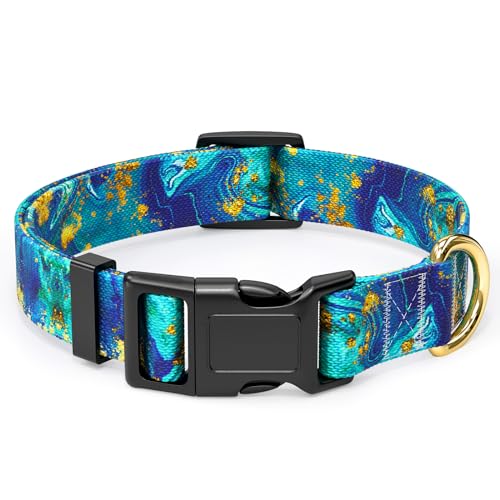 Rnivvi Hundehalsband für große Hunde, niedliches Marmor, strapazierfähig, verstellbar, Welpenhalsband mit Schnellverschluss-Schnalle für Mädchen und Frauen, Haustierzubehör zum Spazierengehen, Laufen, Rnivvi Hundehalsband für große Hunde, niedliches Marmor, strapazierfähig, verstellbar, Welpenhalsband mit Schnellverschluss-Schnalle für Mädchen und Frauen, Haustierzubehör zum Spazierengehen, Laufen, von Rnivvi