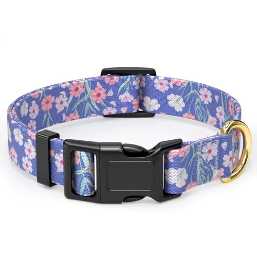 Rnivvi Hundehalsband für kleine Hunde, niedliches Blumenmuster, strapazierfähig, verstellbar, mit Schnellverschluss-Schnalle für Mädchen und Frauen, Haustierzubehör zum Spazierengehen, Laufen, Größe S Rnivvi Hundehalsband für kleine Hunde, niedliches Blumenmuster, strapazierfähig, verstellbar, mit Schnellverschluss-Schnalle für Mädchen und Frauen, Haustierzubehör zum Spazierengehen, Laufen, Größe S von Rnivvi