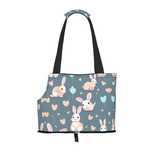 Cartoon Cute Bunny Tragbare Haustier Umhängetasche Idealer Begleiter Für Haustiere Auf Reisen Tragfähigkeit 10kg Ansicht Öffnen Design Mit Kragen Haken von RoMuKa