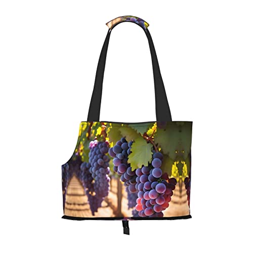 Desert Grapes tragbare Haustier-Umhängetasche, idealer Begleiter für Haustiere auf Reisen, Tragfähigkeit 10 kg, Sichtöffnung, Design mit Kragenhaken von RoMuKa