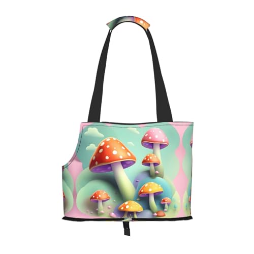 Dreamy Little Mushroom tragbare Haustier-Umhängetasche, idealer Begleiter für Haustiere auf Reisen, Tragfähigkeit 10 kg, Sichtöffnung, Design mit Kragenhaken von RoMuKa