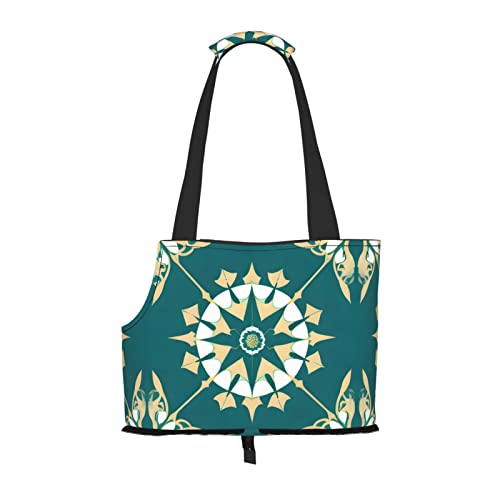 Exotischer Stil Floral Tragbare Haustier Schultertasche Idealer Begleiter Für Haustiere Auf Reisen Tragfähigkeit 10kg Sichtöffnung Design Mit Kragen Haken von RoMuKa