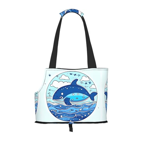 Kleine Schultertasche mit Wal-Motiv, tragbar, ideal für Haustiere auf Reisen, Tragfähigkeit 10 kg, Öffnung, Design mit Kragenhaken Kleine Schultertasche mit Wal-Motiv, tragbar, ideal für Haustiere auf Reisen, Tragfähigkeit 10 kg, Öffnung, Design mit Kragenhaken von RoMuKa