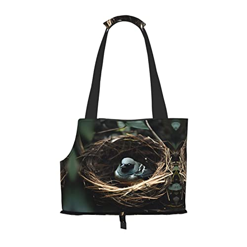 Little Bird Nest Tragbare Haustier-Schultertasche Idealer Begleiter für Haustiere auf Reisen Tragfähigkeit 10 kg Sichtöffnung Design Mit Kragen Haken von RoMuKa