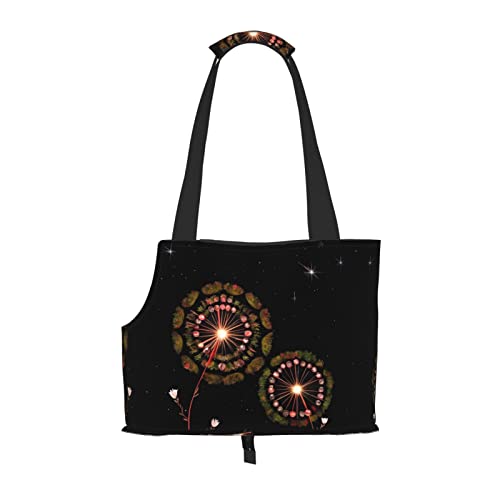 Starry Pusteblume tragbare Haustier-Schultertasche, idealer Begleiter für Haustiere auf Reisen, Tragfähigkeit 10 kg, Sichtöffnung, Design mit Kragenhaken von RoMuKa