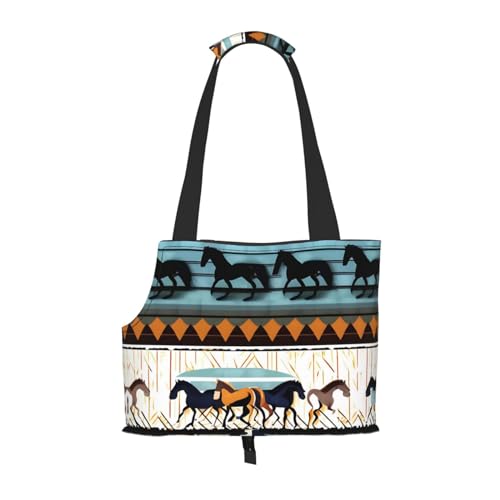 Tragbare Haustier-Umhängetasche mit Pferdestreifen-Muster, idealer Begleiter für Haustiere auf Reisen, Tragfähigkeit 10 kg, Sichtöffnung, Design mit Kragenhaken Tragbare Haustier-Umhängetasche mit Pferdestreifen-Muster, idealer Begleiter für Haustiere auf Reisen, Tragfähigkeit 10 kg, Sichtöffnung, Design mit Kragenhaken von RoMuKa