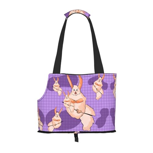 Wacky Bunny tragbare Haustier-Umhängetasche, idealer Begleiter für Haustiere auf Reisen, Tragfähigkeit 10 kg, Sichtöffnung, Design mit Kragenhaken von RoMuKa