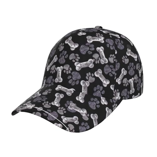 Baseballhut mit Hasenmotiv, modisch, gebogen, Sonnenhut, Outdoor, Sport, Reisen, Strand, Sonnenhut, Hundepfote, Einheitsgröße von RoMuka