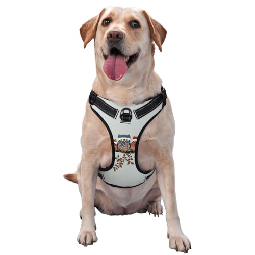 Haustier-Weste mit niedlichen Weihnachts-Eulen auf Ast, Hundegeschirr, mittelgroß, für Outdoor-Reisen, Spaziergänge mit dem Hund Haustier-Weste mit niedlichen Weihnachts-Eulen auf Ast, Hundegeschirr, mittelgroß, für Outdoor-Reisen, Spaziergänge mit dem Hund von RoMuka