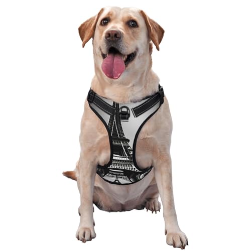 Hundegeschirr Paris Eiffelturm, Traktionsweste, Hundegeschirr, mittelgroß, für Outdoor, Reisen, Spaziergänge mit dem Hund, Schwarz Hundegeschirr Paris Eiffelturm, Traktionsweste, Hundegeschirr, mittelgroß, für Outdoor, Reisen, Spaziergänge mit dem Hund, Schwarz von RoMuka