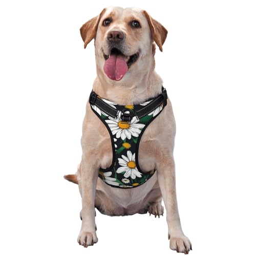 Hundegeschirr mit Blumen- und Gänseblümchen-Motiv, mittlere Größe, für Outdoor-Reisen, Spaziergänge mit dem Hund Hundegeschirr mit Blumen- und Gänseblümchen-Motiv, mittlere Größe, für Outdoor-Reisen, Spaziergänge mit dem Hund von RoMuka