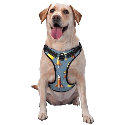 Hundegeschirr mit Cartoon-Raketen-Motiv, mittlere Größe, für Outdoor-Reisen, Spaziergänge mit dem Hund Hundegeschirr mit Cartoon-Raketen-Motiv, mittlere Größe, für Outdoor-Reisen, Spaziergänge mit dem Hund von RoMuka