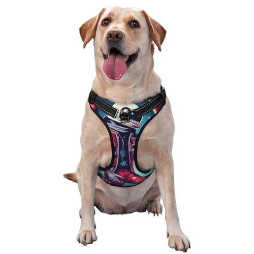 Hundegeschirr mit Galaxie-Motiv "Cooler Mann im Weltraum", mittelgroß, für Outdoor-Reisen, Spaziergänge mit dem Hund Hundegeschirr mit Galaxie-Motiv "Cooler Mann im Weltraum", mittelgroß, für Outdoor-Reisen, Spaziergänge mit dem Hund von RoMuka