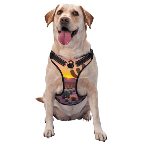 Hundegeschirr mit Kaktuswüsten-Sonnenuntergängen, Hundegeschirr, mittelgroß, für Outdoor, Reisen, Spaziergänge mit dem Hund Hundegeschirr mit Kaktuswüsten-Sonnenuntergängen, Hundegeschirr, mittelgroß, für Outdoor, Reisen, Spaziergänge mit dem Hund von RoMuka