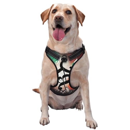 Hundegeschirr mit Musiknoten für Haustiere, mittlere Größe, für Outdoor-Reisen, Spaziergänge mit dem Hund Hundegeschirr mit Musiknoten für Haustiere, mittlere Größe, für Outdoor-Reisen, Spaziergänge mit dem Hund von RoMuka