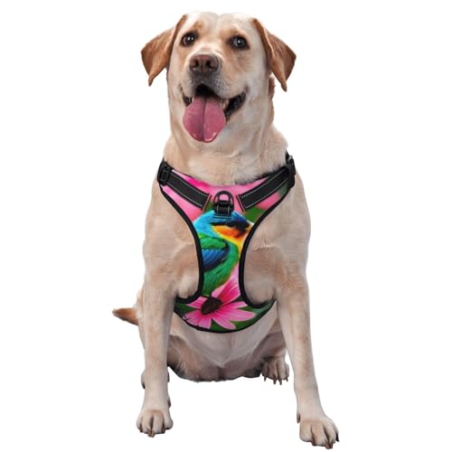 Hundegeschirr mit bunten Blumen und Vögeln für Haustiere, mittlere Größe, für Outdoor-Reisen, Spaziergänge mit dem Hund Hundegeschirr mit bunten Blumen und Vögeln für Haustiere, mittlere Größe, für Outdoor-Reisen, Spaziergänge mit dem Hund von RoMuka