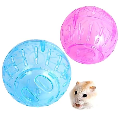 RoadLoo Hamsterball, 2Pcs 12cm Hamsterball Übungsball Sportball Rolle Kugel Laufkugel Joggingball Kleintiere Kunststoff Spielzeug für Haustier Ratten Mäuse Rennmaus laufendes Jogging Fitness Laufen von RoadLoo