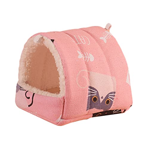 Guinea Pigs Bett Schöne Print Plüsch Futter Haustier Bett Mini Hamster Schlafhaustierkompatibel mit Chinchilla Rosa m von Roadoor