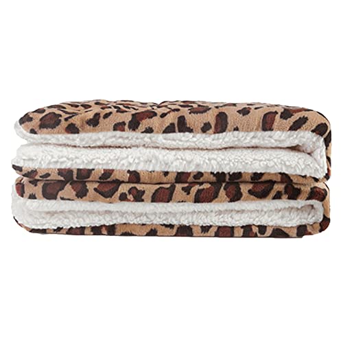 Haustier Atmungsaktive Feuchtigkeitsabsorbierende Hundekäfig-Pad, Waschbar Dicke Rest Tuch Hundebox Bett, Bequeme Weiche Warme Haustiermatte, Home Tragbare Warme Teppich Matte Leopard Print L von Roadoor