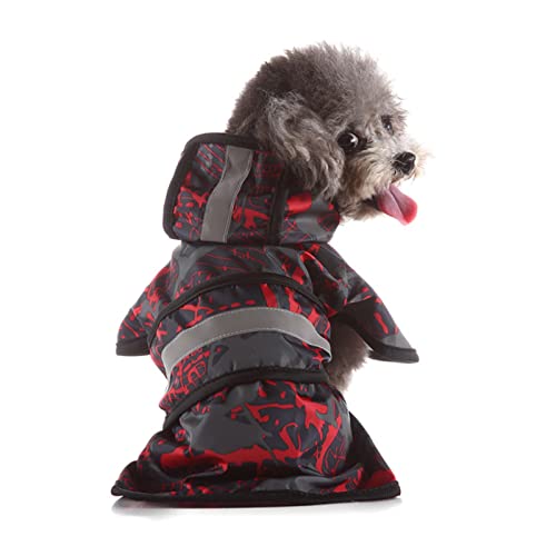 Hunde-Regenjacke, bequem, einfach zu tragen, atmungsaktiv, reflektierend, für Hunde, Regenmantel, Zupf, Haustierjacke für Feld, Rot, XL von Roadoor