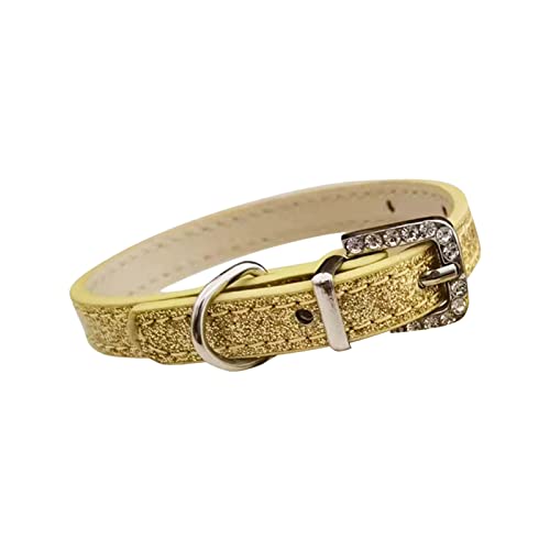 Hundehalsband mit Pailletten, verstellbar, weich, für Haustiere, kompatibel mit Spaziergängen, Golden S Hundehalsband mit Pailletten, verstellbar, weich, für Haustiere, kompatibel mit Spaziergängen, Golden S von Roadoor