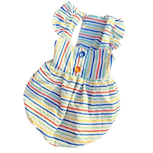 Hundekleid, Regenbogenstreifen, bequem, niedlich, Welpenrock, Haustierweste, Shirt für Frühling, Weiß, Größe 2XS Hundekleid, Regenbogenstreifen, bequem, niedlich, Welpenrock, Haustierweste, Shirt für Frühling, Weiß, Größe 2XS von Roadoor